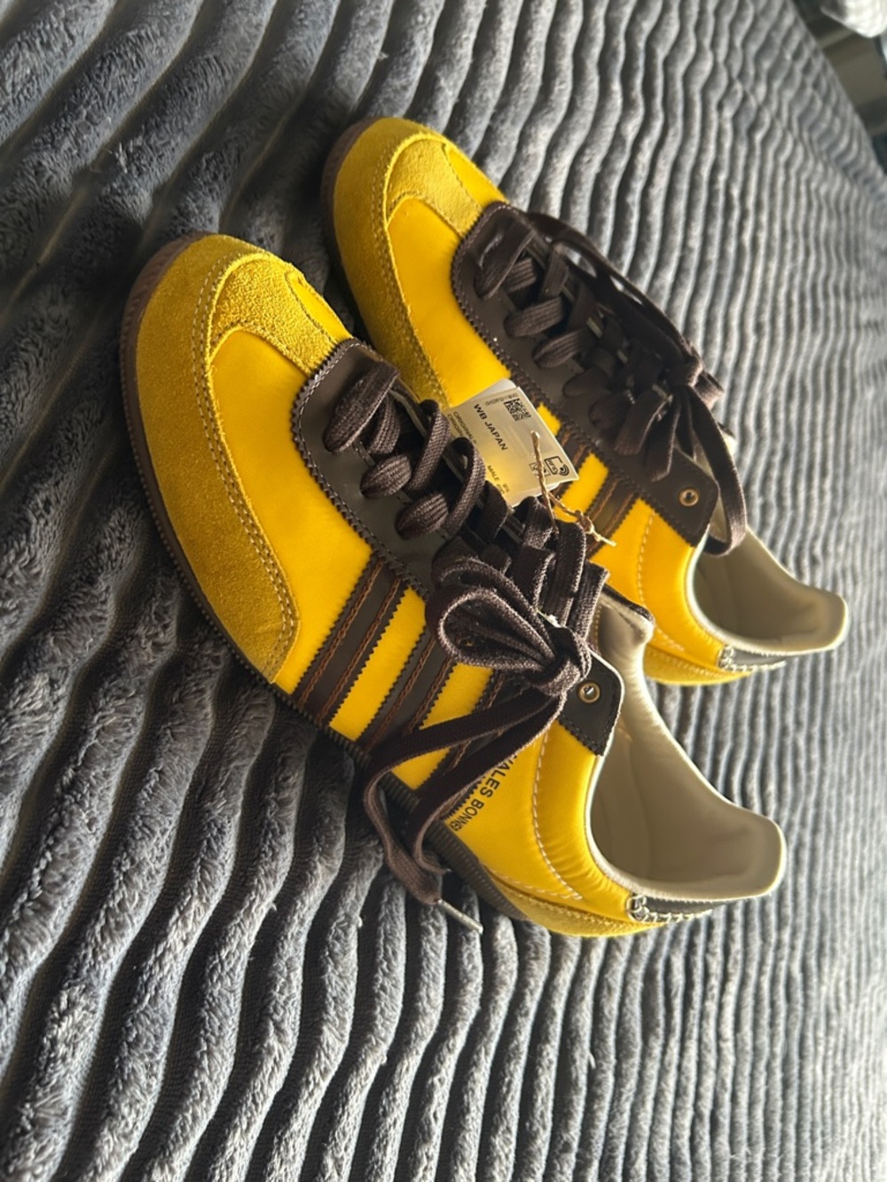 LIMITED Wales Bonner ADIDAS Yellow and Brown Samba Sneakers